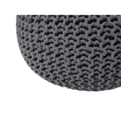 Beliani Poef CONRAD - Grijs Katoen -Tuinmeubel Winkel 01a430f656e24c9f9be6f07cc3e55e6d