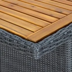 VidaXL Tuintafel Poly Rattan En Massief Acaciahout Donkergrijs -Tuinmeubel Winkel 01b01db505194205b7b2226b1cb0a131