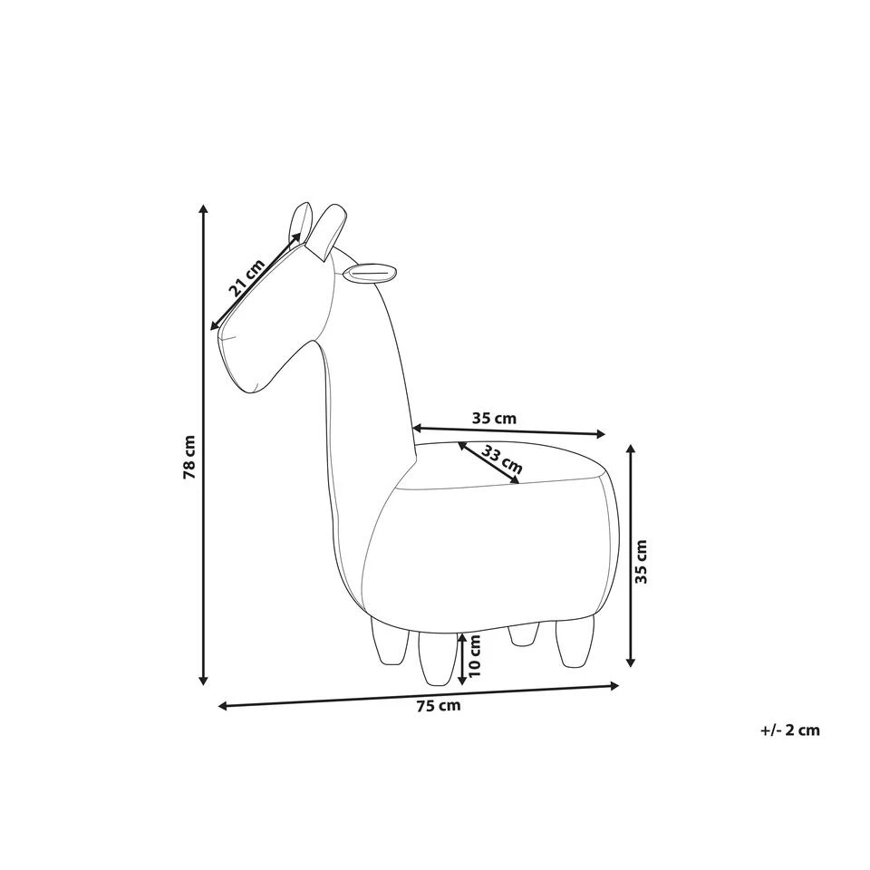 Beliani Dierenhocker GIRAFFE - Geel Fluweel 5 Beliani Dierenhocker GIRAFFE - Geel Fluweel - Afbeelding 3