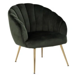 Sohome Fauteuil Garrick - Velvet - Dark Green/Gold -Tuinmeubel Winkel 05db120651d24004b0453dda3a92cad0
