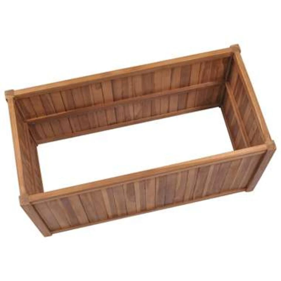 VidaXL Plantenbak Verhoogd 100x50x70 Cm Massief Teakhout 6 VidaXL Plantenbak Verhoogd 100x50x70 Cm Massief Teakhout - Afbeelding 4