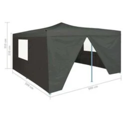 VidaXL Prieel Inklapbaar Met 4 Zijwanden 5x5 M Antraciet 7 VidaXL Prieel Inklapbaar Met 4 Zijwanden 5x5 M Antraciet -Tuinmeubel Winkel 0e8238639a8644ba820504e2e46f8857