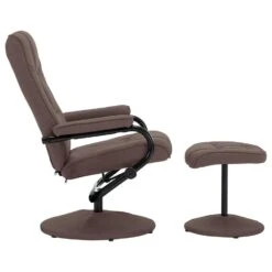 VidaXL Fauteuil Verstelbaar Met Voetenbankje Stof Bruin -Tuinmeubel Winkel 0fb94e77280f49f58a150ef5e4d4a6b7