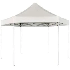 VidaXL Partytent Pop-up Zeshoekig Inklapbaar 3,6x3,1 M Crèmewit