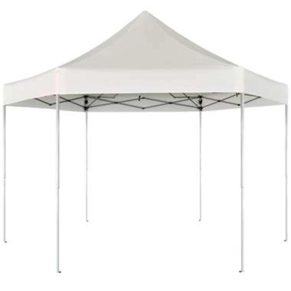 VidaXL Partytent Pop-up Zeshoekig Inklapbaar 3,6x3,1 M Crèmewit 3 VidaXL Partytent Pop-up Zeshoekig Inklapbaar 3,6x3,1 M Crèmewit