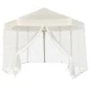 VidaXL Partytent Pop-up Zeshoekig Met 6 Zijwanden 3,6x3,1 M Crèmewit -Tuinmeubel Winkel 1000001167