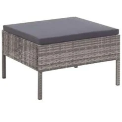 VidaXL 3-delige Loungeset Met Kussens Poly Rattan Grijs -Tuinmeubel Winkel 1000002825 0102