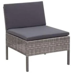 VidaXL 3-delige Loungeset Met Kussens Poly Rattan Grijs -Tuinmeubel Winkel 1000002825 0103