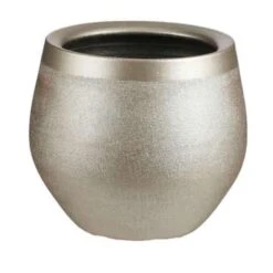 Mica Decorations Bloempot - Goudkleurig - Keramiek - 20 X 18 Cm