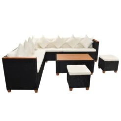 VidaXL 7-delige Loungeset Met Kussens Poly Rattan Zwart -Tuinmeubel Winkel 1000005391 0103