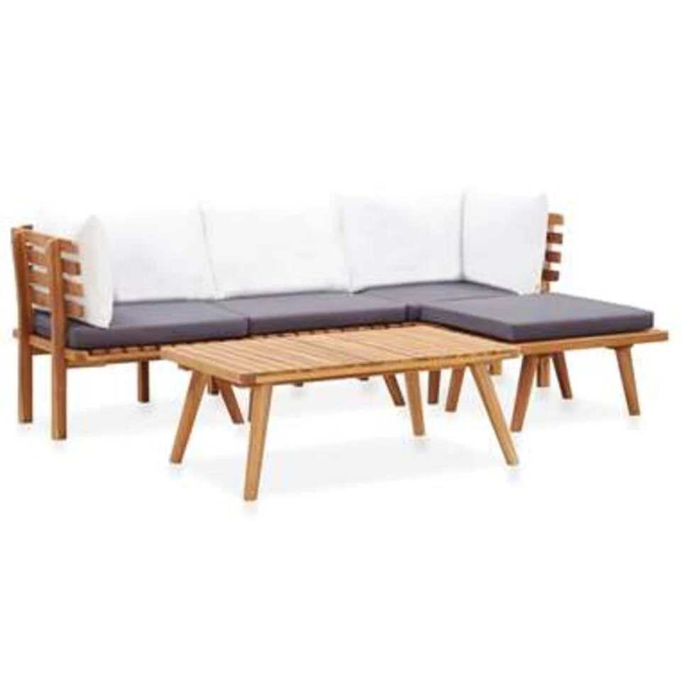 VidaXL 5-delige Loungeset Massief Acaciahout 3 VidaXL 5-delige Loungeset Massief Acaciahout