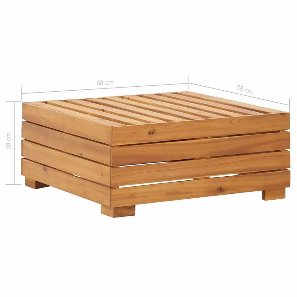 VidaXL Voetensteun 1 St Met Kussen Sectioneel Massief Acaciahout 4 VidaXL Voetensteun 1 St Met Kussen Sectioneel Massief Acaciahout - Afbeelding 2