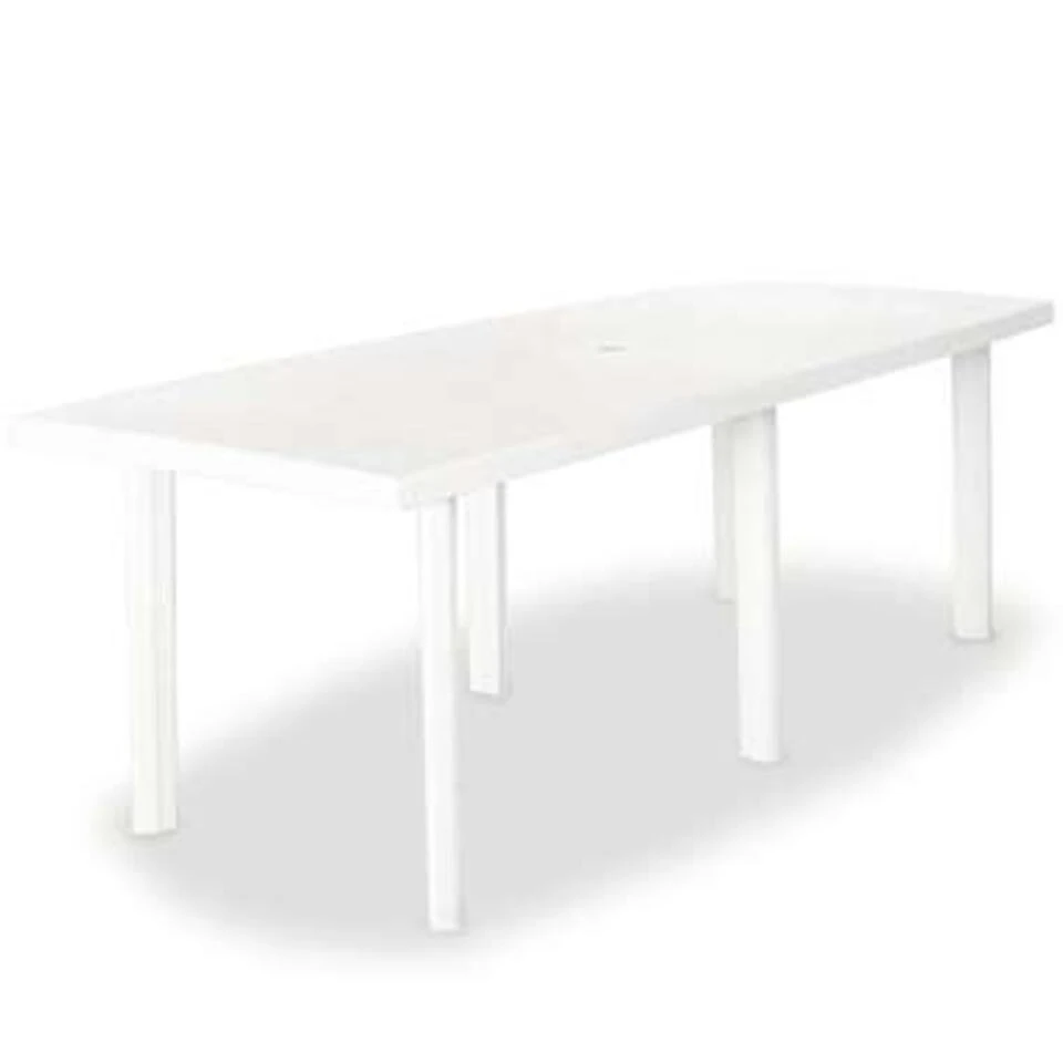 VidaXL Tuintafel 210x96x72 Cm Kunststof Wit 3 VidaXL Tuintafel 210x96x72 Cm Kunststof Wit