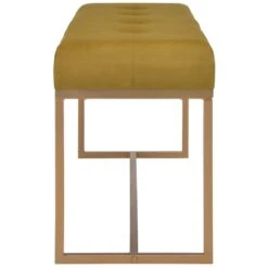 VidaXL Bankje 120 Cm Fluweel Mosterdkleurig -Tuinmeubel Winkel 1000008886 0102