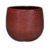 Mica Decorations Bloempot - Bordeaux - Ribbel - Keramiek - 16 X 14 Cm