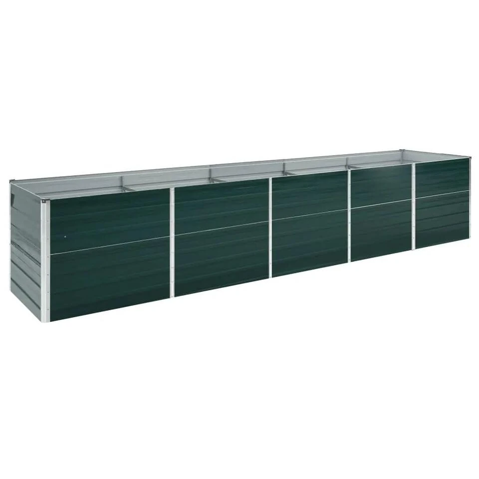 VidaXL Plantenbak Verhoogd 400x80x45 Cm Gegalvaniseerd Staal Groen 3 VidaXL Plantenbak Verhoogd 400x80x45 Cm Gegalvaniseerd Staal Groen