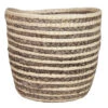 Bela Arte Plantenmand - Rotan - Grijs Met Naturel - 17 X 14 Cm -Tuinmeubel Winkel 1000013415