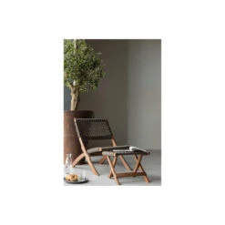 WOOOD Tuinvoetenbank Ruit Lois - Hout - Donkerbruin - 34x45x44 -Tuinmeubel Winkel 1000013724 0101