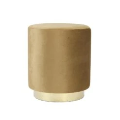 Poef Nadien - Velvet Karamel - Ø40cm