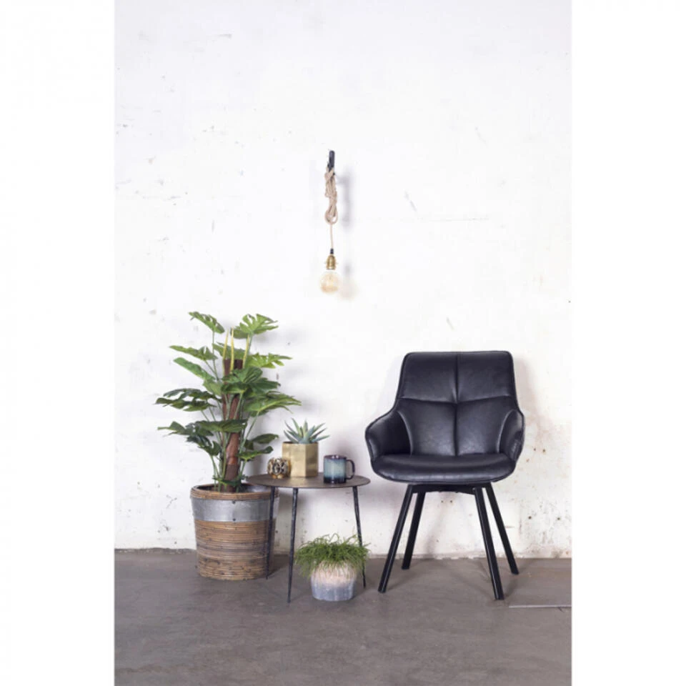 Giga Meubel Draaibare Stoel Zwart - PU-leer - Shannon 3 Giga Meubel Draaibare Stoel Zwart - PU-leer - Shannon