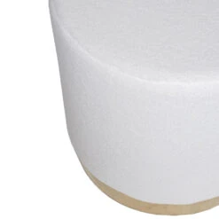 Giga Meubel Teddy Poef Wit - Met Gouden Onderstel - Poef Quinty -Tuinmeubel Winkel 1000027539 0103