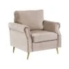 Beliani Fauteuil VIETAS - Beige Fluweel