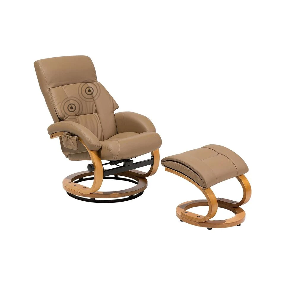 Beliani Massagestoel FORCE - Beige Kunstleer 3 Beliani Massagestoel FORCE - Beige Kunstleer