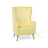 Beliani Oorfauteuil ONEIDA - Geel Fluweel