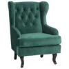 Beliani Oorfauteuil ALTA - Groen Fluweel -Tuinmeubel Winkel 1000027814