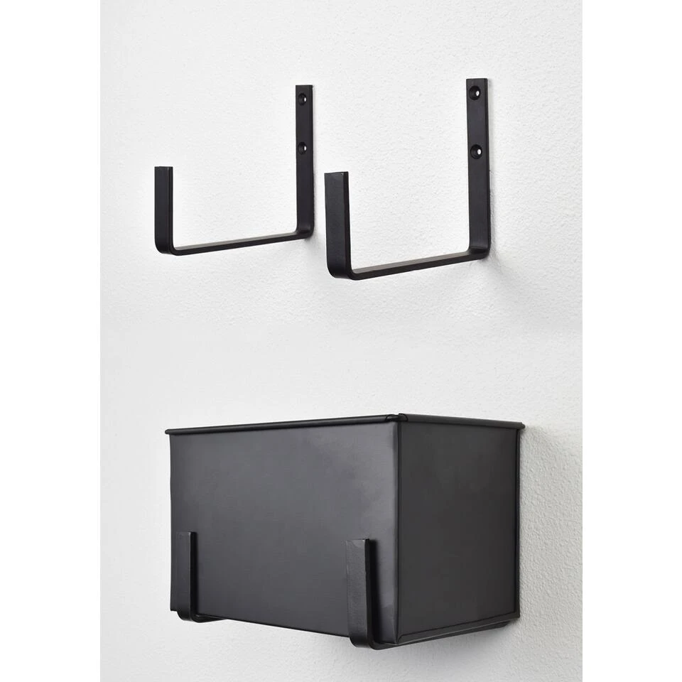LOFT42 Flora Wand Plantenbak Large - Opbergbox - Metaal - Mat Zwart 6 LOFT42 Flora Wand Plantenbak Large - Opbergbox - Metaal - Mat Zwart - Afbeelding 4