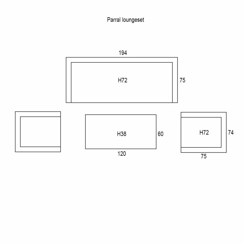 Garden Impressions Parral Loungeset 4-delig - Mystic Grijs 5 Garden Impressions Parral Loungeset 4-delig - Mystic Grijs - Afbeelding 3