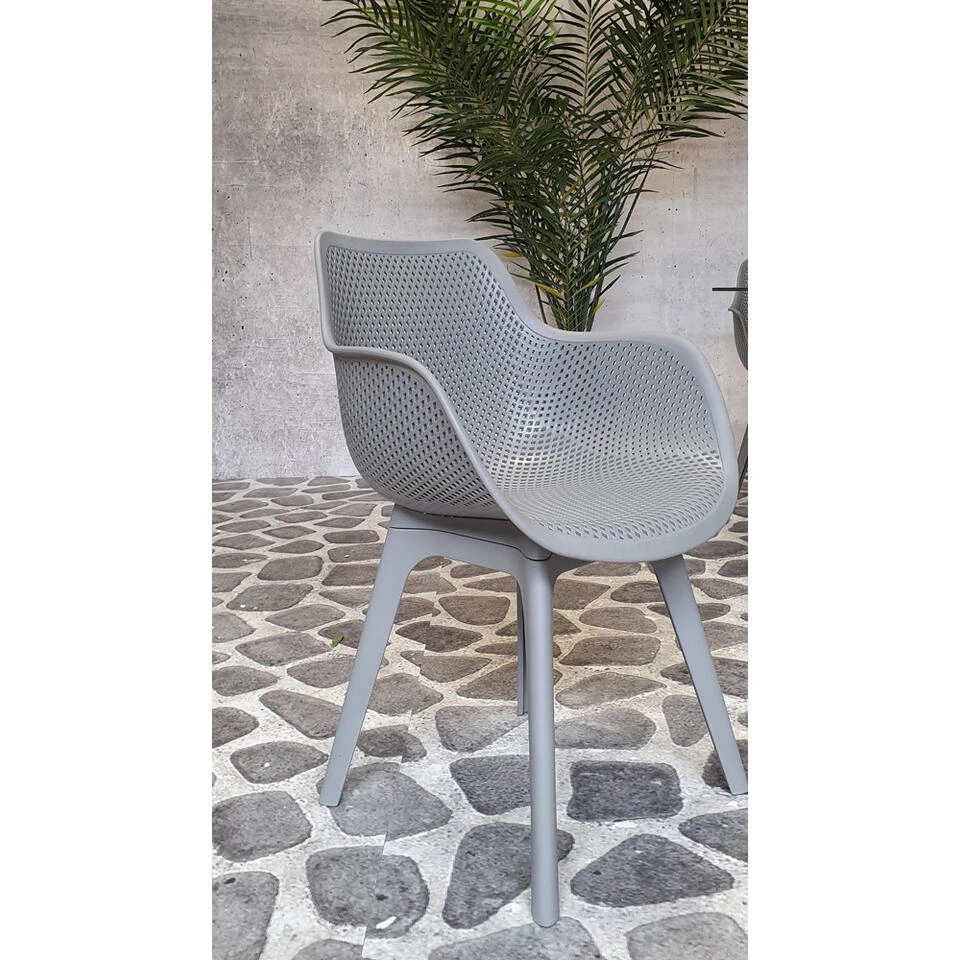 SenS-Line Jasper Tuinstoel - Kunststof - Grijs 5 SenS-Line Jasper Tuinstoel - Kunststof - Grijs - Afbeelding 3