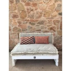 2L Home & Garden Palletbank Whitewash - Wit -Tuinmeubel Winkel 1000038531 0103