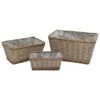 VidaXL Plantenbakken Verhoogd 3 St Wicker Met PE-voering -Tuinmeubel Winkel 1000039775