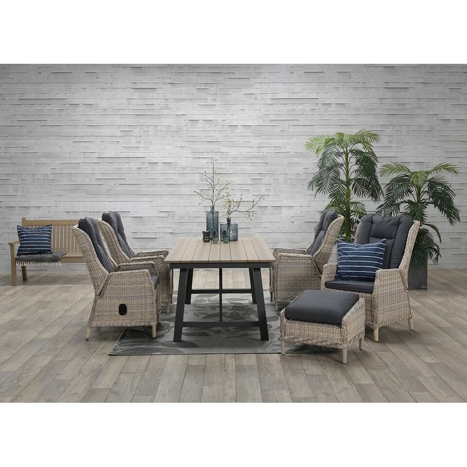 Garden Impressions Marbella Verstelbare Tuinstoel -vintage Willow 4 Garden Impressions Marbella Verstelbare Tuinstoel -vintage Willow - Afbeelding 2