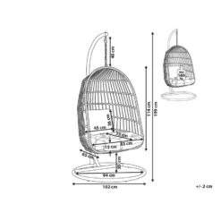 Beliani Hangstoel ALLERA - Zwart Polyester -Tuinmeubel Winkel 1000042133 0102
