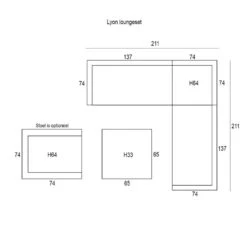 Garden Impressions Lyon Loungeset 5-delig Met Stoel -reflex Black -Tuinmeubel Winkel 1000042163 0102