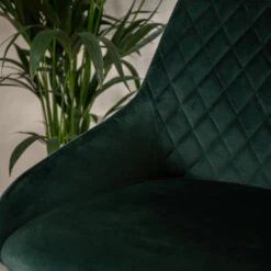 Bureaustoel Emily Velvet Groen - 64,50x60x84 Cm - Stof - Groen -Tuinmeubel Winkel 1000042407 0103