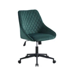 Bureaustoel Emily Velvet Groen - 64,50x60x84 Cm - Stof - Groen