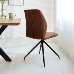 Industriële Eetkamerstoel Grizzly Cognac - Stof - Bruin -Tuinmeubel Winkel 1000042457 0102