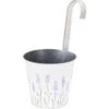 Merkloos Plantenpot Met Ophanghaak - Zink - Creme Wit - 14 X 13 X 26 Cm