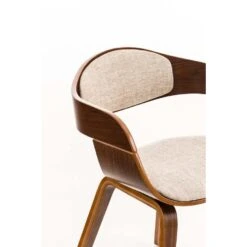 CLP Eetkamerstoel Kingston Walnoot Frame Stof - Crème -Tuinmeubel Winkel 1000043408 0103
