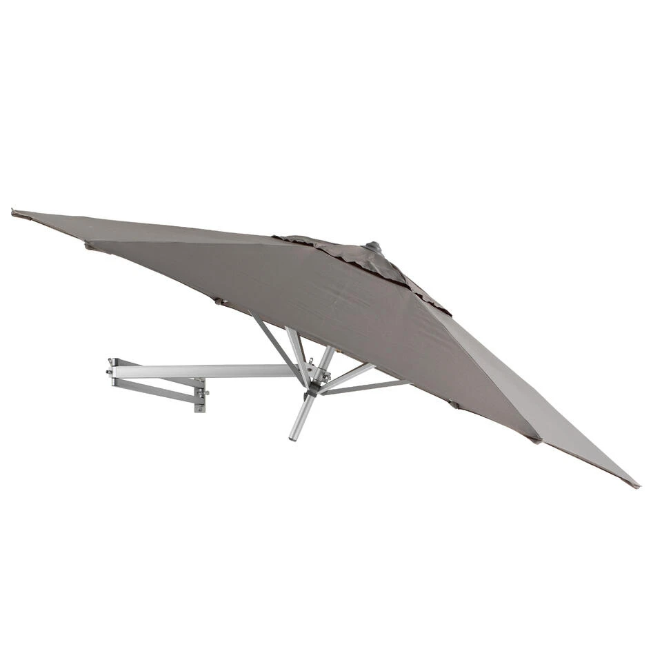 Easysol Muurparasol - Hexagonaal / Rond - 250 Cm Diameter - Taupe 4 Easysol Muurparasol - Hexagonaal / Rond - 250 Cm Diameter - Taupe - Afbeelding 2