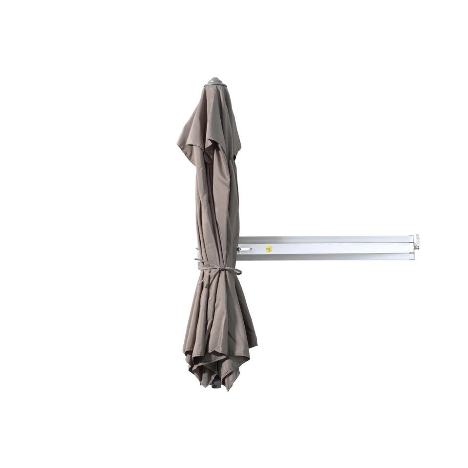 Easysol Muurparasol - Hexagonaal / Rond - 250 Cm Diameter - Taupe 6 Easysol Muurparasol - Hexagonaal / Rond - 250 Cm Diameter - Taupe - Afbeelding 4