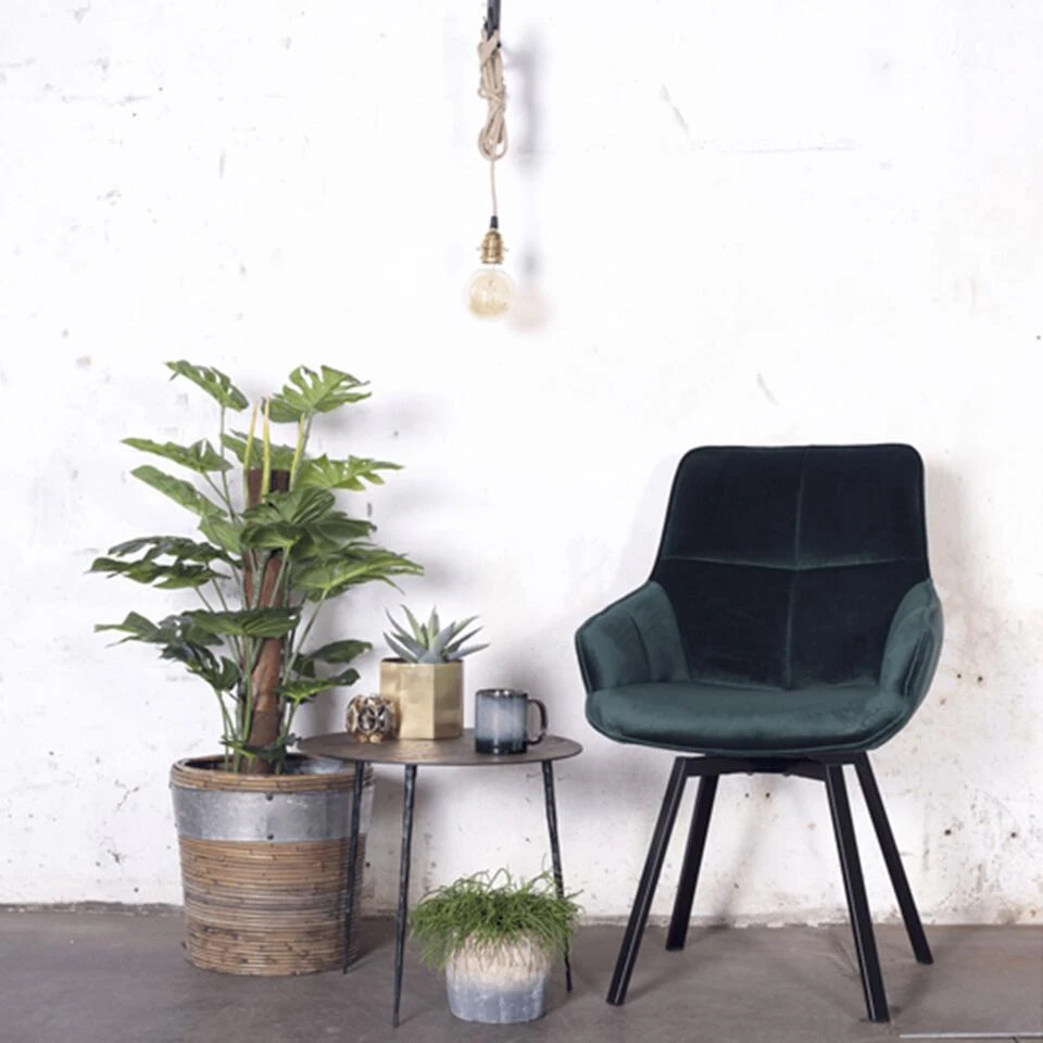 Giga Meubel Stoel Velvet Groen - 58x61x86 - Draaibaar - Shannon 4 Giga Meubel Stoel Velvet Groen - 58x61x86 - Draaibaar - Shannon - Afbeelding 2