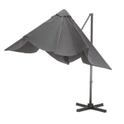 ACAZA Kantelbare Zweefparasol 250x250 Cm, Vierkant, Donker Grijs -Tuinmeubel Winkel 1000047018 0103