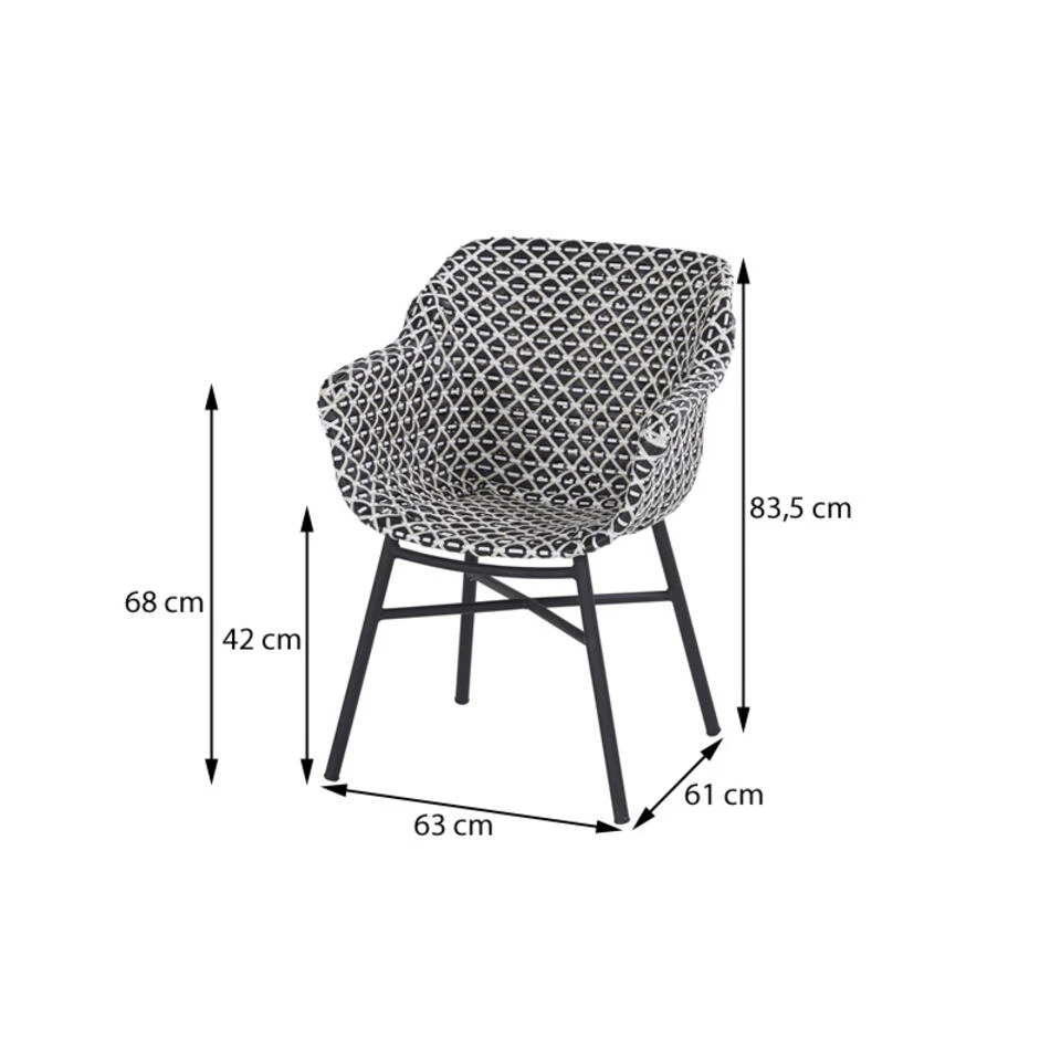 Hartman Delphine Dining Stoel White - Black 4 Hartman Delphine Dining Stoel White - Black - Afbeelding 2