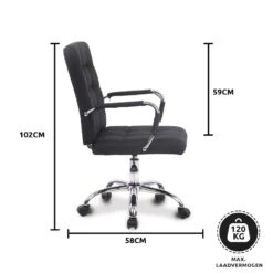 Xairo Milaan - Bureaustoel - Stof - Zwart -Tuinmeubel Winkel 1000050246 0103