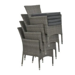 Garden Impressions Jerba Tuinstoel Grijs - 4 Stuks -Tuinmeubel Winkel 1000052360 0104