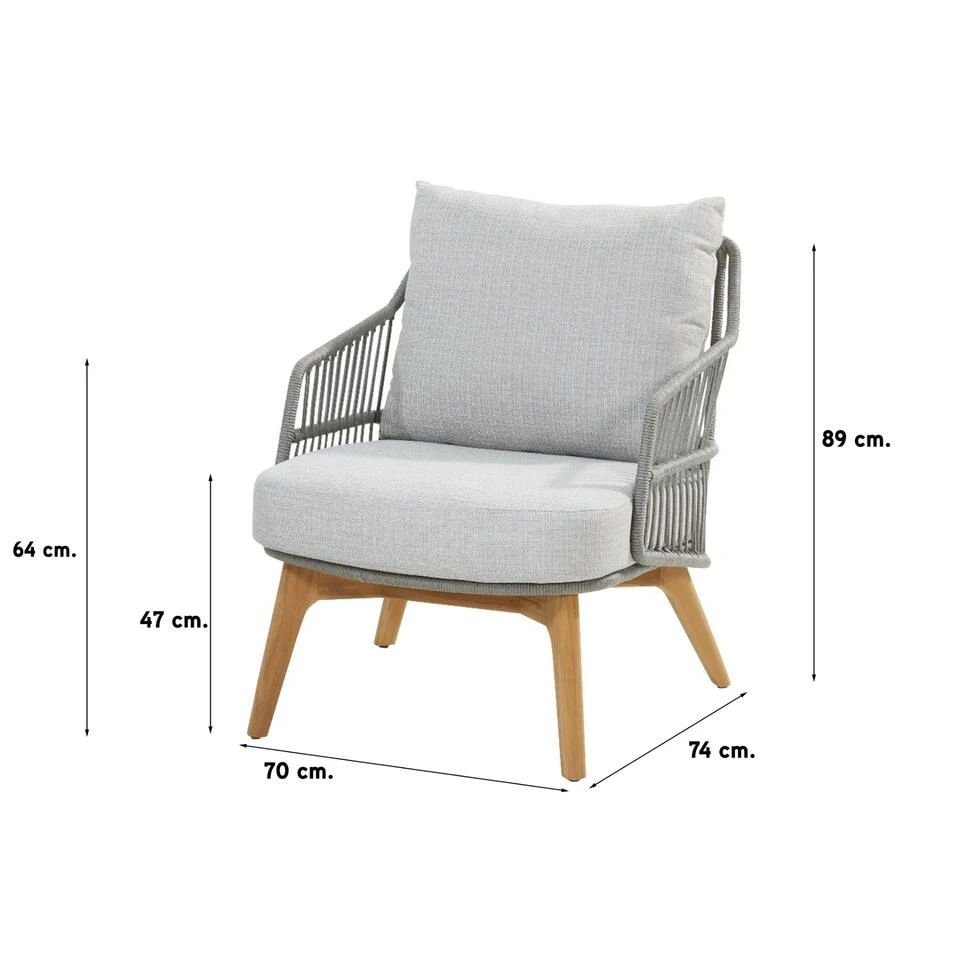 4-Seasons Sempre Loungestoel - Teak/Silver Grey (1 St.) 4 4-Seasons Sempre Loungestoel - Teak/Silver Grey (1 St.) - Afbeelding 2